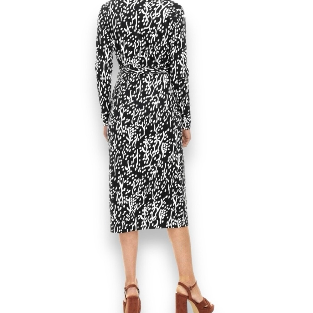 Diane Von Furstenburg (DVF) Target Wrap Dress Black White Print Midi Size XXS - Picture 4 of 15